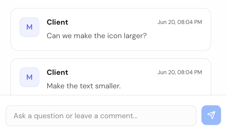 Comments for Feedback